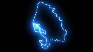 Bergen op Zoom map of the netherlands with a glowing neon effect video