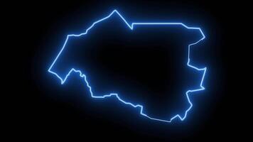 map of Louga in senegal with glowing neon effect video