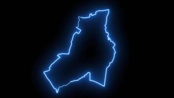 map of Kerkrade in the netherlands with a glowing neon effect video