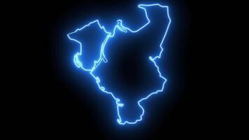 Karte von zwolle im das Niederlande mit glühend Neon- bewirken video