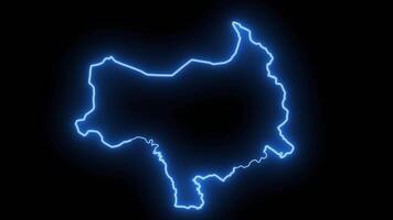 map of Tambacounda in senegal with glowing neon effect video