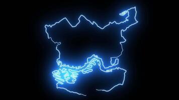 map of Rotterdam in the netherlands with a glowing neon effect video