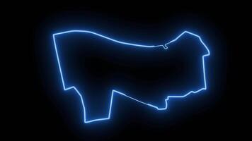 map of Waalwijk in the netherlands with a glowing neon effect video