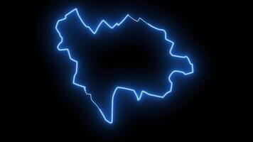 Karte von utrecht im das Niederlande mit ein glühend Neon- bewirken video