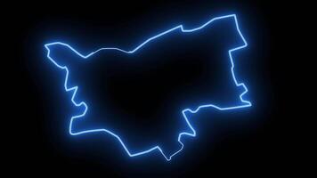 map of Hertogenbosch in the netherlands with glowing neon effect video