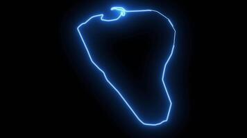 map of Bosaso in somalia with glowing neon effect video