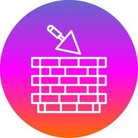 Bricks Tower Line Gradient Circle Icon vector