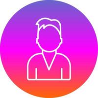 Person Avatar Line Gradient Circle Icon vector