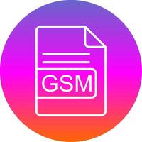 GSM File Format Line Gradient Circle Icon vector