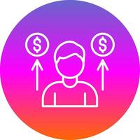 Business Man Line Gradient Circle Icon vector