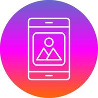 Mobile Application Line Gradient Circle Icon vector