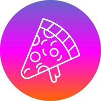 Pizza Slice Line Gradient Circle Icon vector