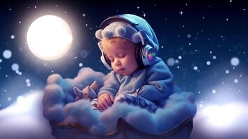 Lullaby for Babies to go to sleep, Cozy and Nice Dream Looping Footage. Generated with Ai video