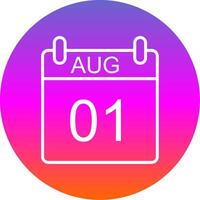 August Line Gradient Circle Icon vector