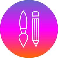 Writing Tool Line Gradient Circle Icon vector