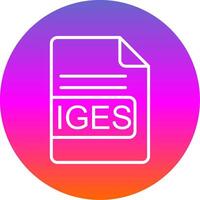 IGES File Format Line Gradient Circle Icon vector