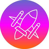 Rocket Ship Line Gradient Circle Icon vector