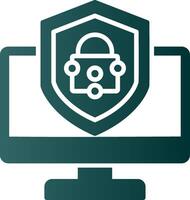 Security Computer Fix Glyph Gradient Icon vector