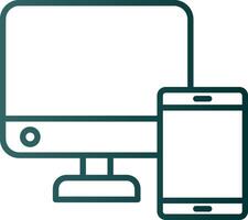 Adaptive web development Line Gradient Icon vector