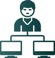 Server Client Glyph Gradient Icon vector