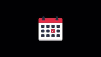 Calendar Schedule Animation HD On Alpha video