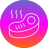 Steak Line Gradient Circle Icon vector