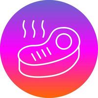 Steak Line Gradient Circle Icon vector