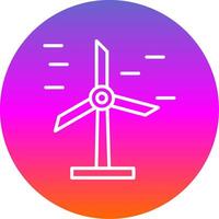 Wind Energy Line Gradient Circle Icon vector