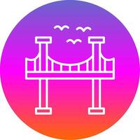 puente línea degradado circulo icono vector