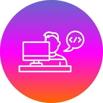 Developer Line Gradient Circle Icon vector