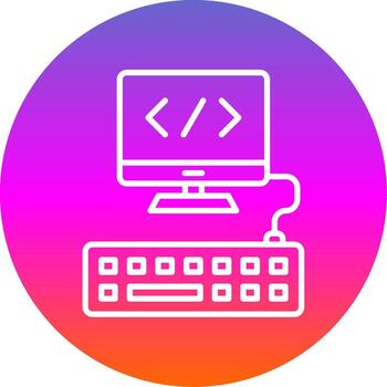 Web Programming Line Gradient Circle Icon vector