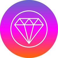 Diamond Line Gradient Circle Icon vector