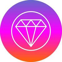 Diamond Line Gradient Circle Icon vector