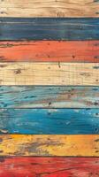 Vibrant Painted Wooden Boards photo