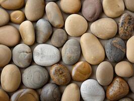 Smooth River Stones Top View photo