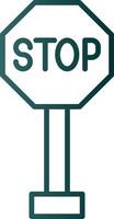 icono de gradiente de línea de señal de stop vector