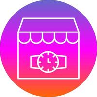 Watch Shop Line Gradient Circle Icon vector