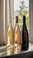 Wine Bottles By Window Light photo