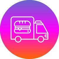 Food Delivery Line Gradient Circle Icon vector