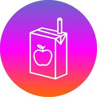 jugo caja línea degradado circulo icono vector