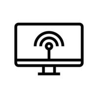 monitor line icon vector