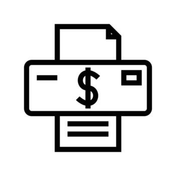 icono de línea de impresora vector