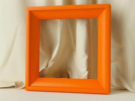 Orange Frame on Creamy Satin photo