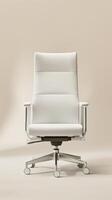 Executive White Leather Office Chair photo