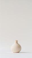 Minimal Ceramic Vase on Plain Background photo