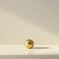 Golden Sphere on White Surface photo