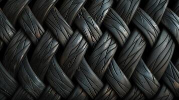 Black Braided Leather Texture photo