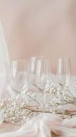 Champagne Glasses And Baby's Breath photo