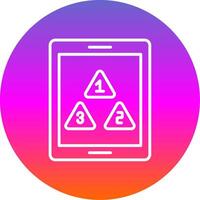 Tablet Line Gradient Circle Icon vector