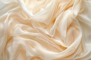 Elegant Cream Chiffon Fabric Texture photo